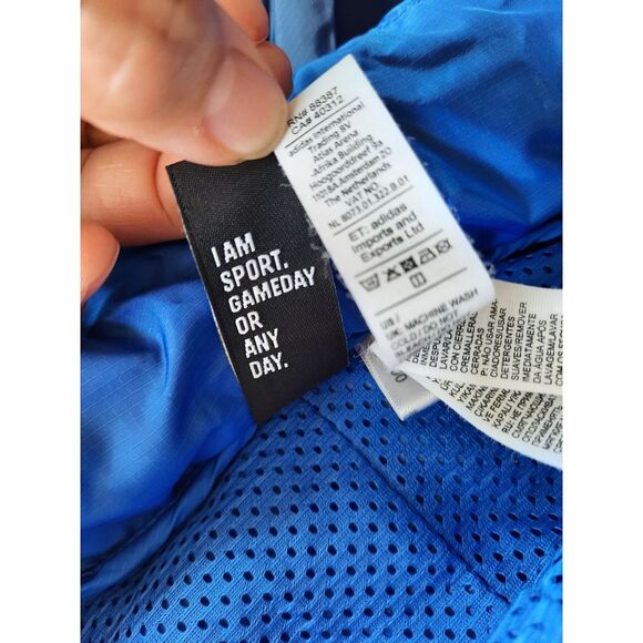 Adidas Women Medium Lightweight Convertible Scuba Style Hoodie Vent Jacket Blue‎ - Picture 8 of 9